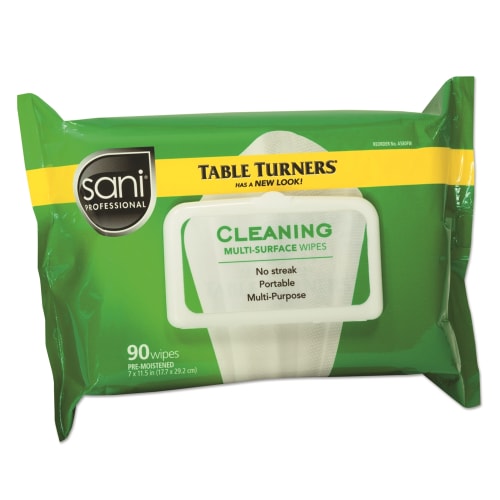 Sani Professional Brand Table Turners, Hard Surface Cleaner, 80ct